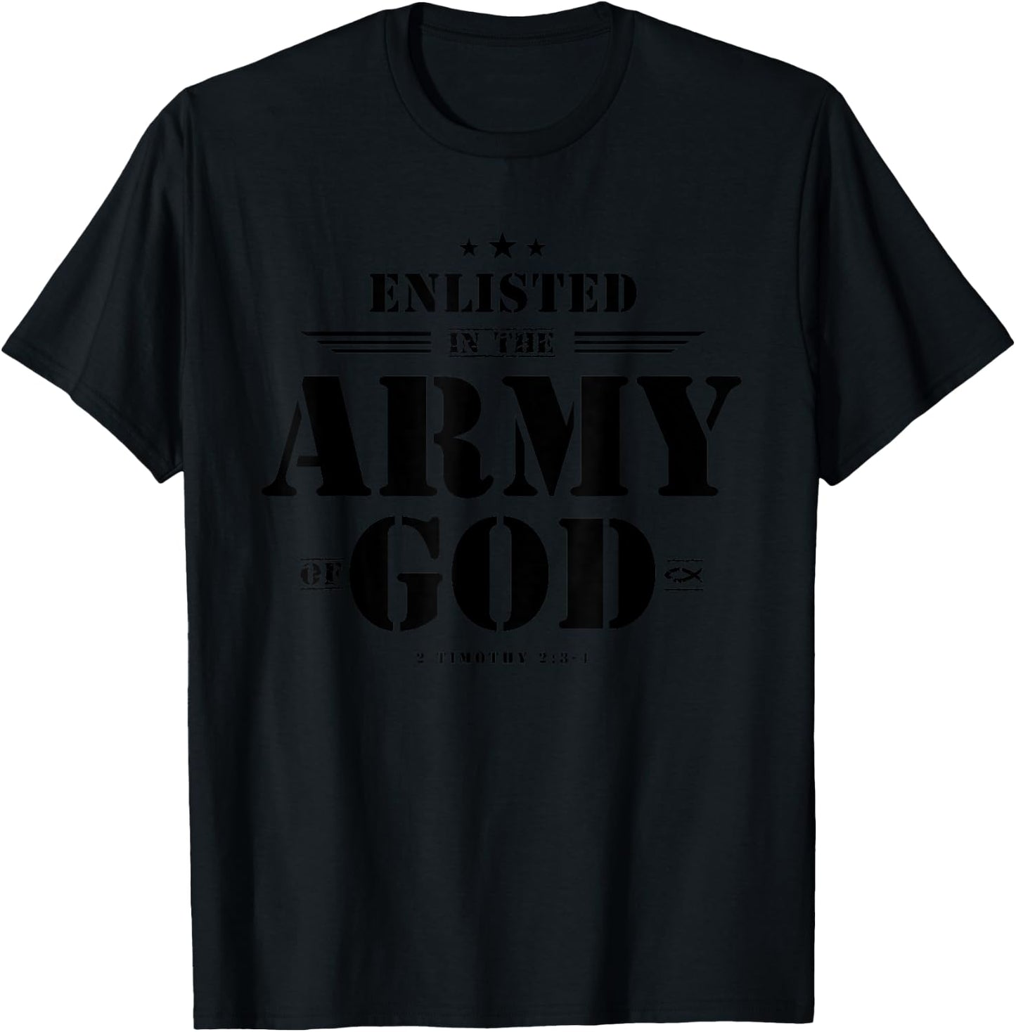 Christian Gifts Religious Bible Verse Scriptures God's Army T-Shirt - T-Shirt | Black
