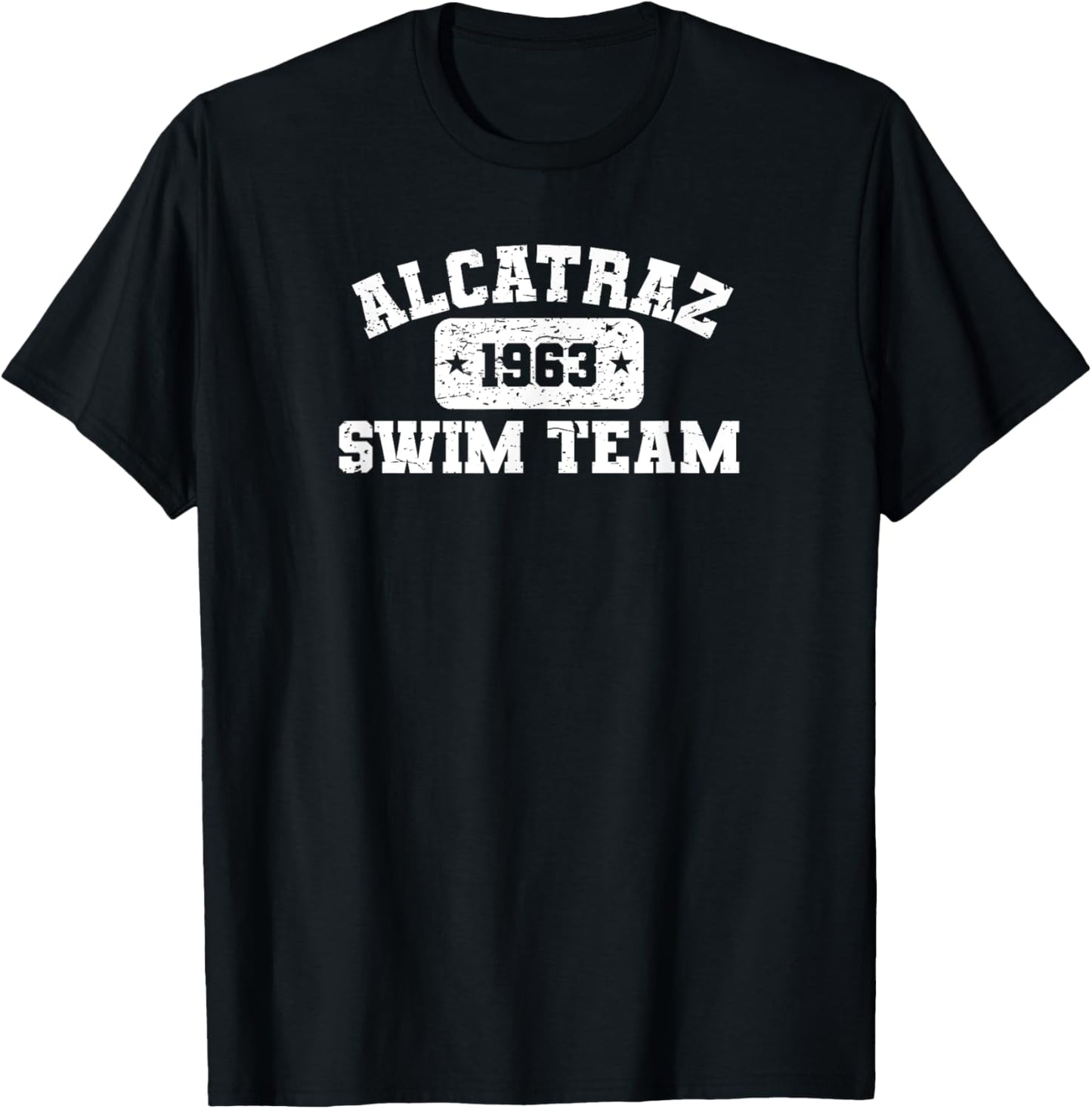 Alcatraz Swim Team - Vintage Athletic Distressed T-Shirt - T-Shirt | Black