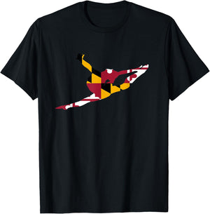 Gymnast Maryland State Flag Shirt Maryland Gymnastics T-Shirt - T-Shirt | Black