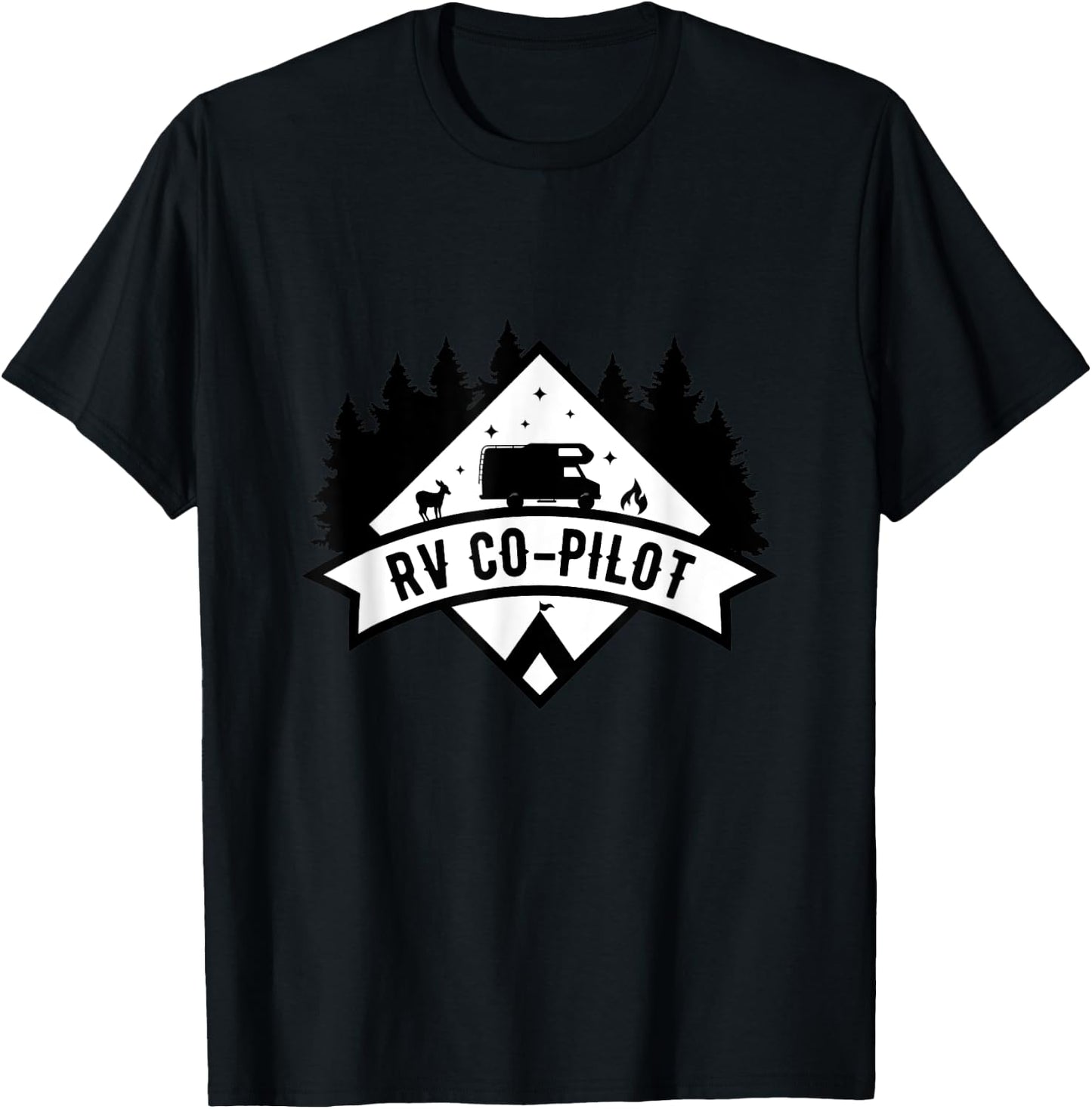 Motorhome Men Women Travel Vacation Present RV Co-Pilot T-Shirt - T-Shirt | Black