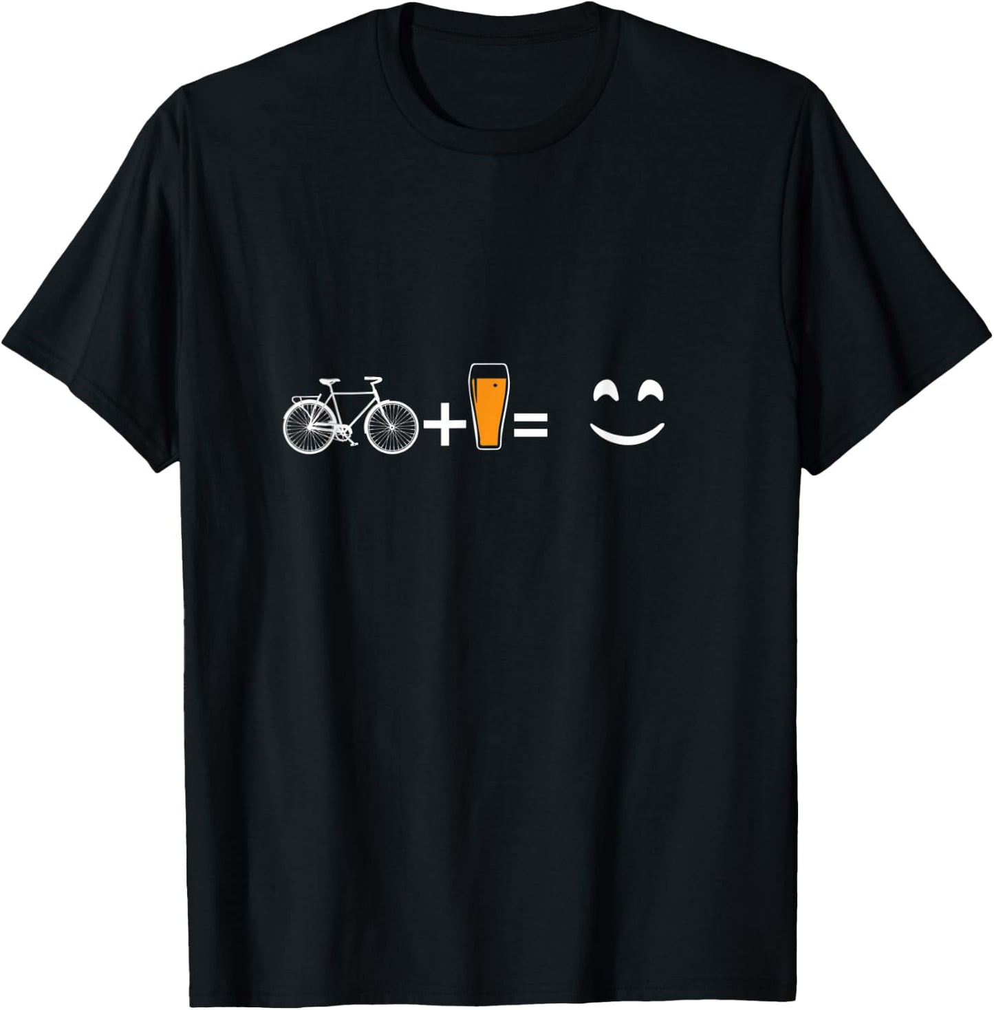 Cyclist Bicycle Mountain Bike Beer Happy Gift T-Shirt - T-Shirt | Black