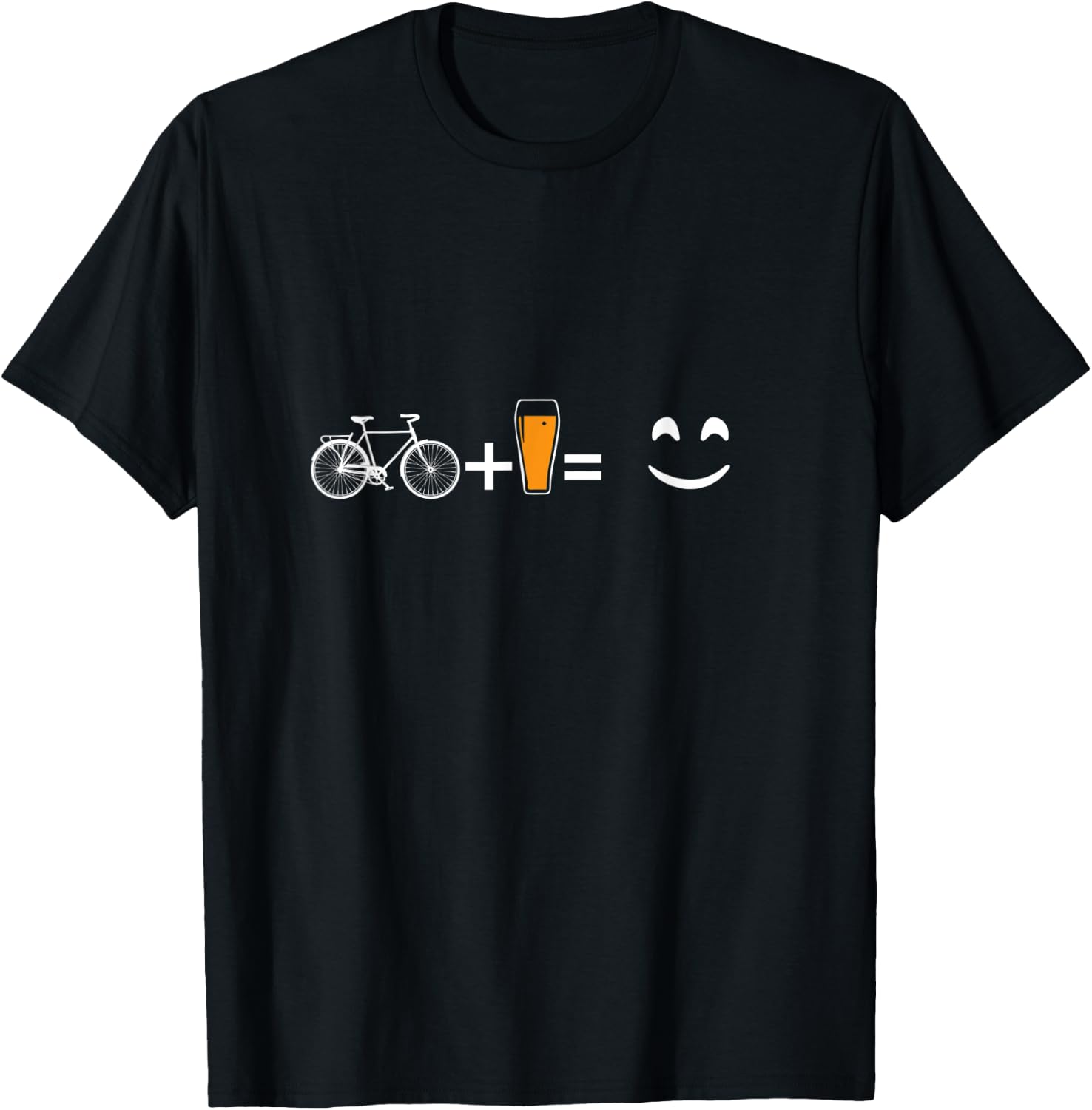 Cyclist Bicycle Mountain Bike Beer Happy Gift T-Shirt - T-Shirt | Black