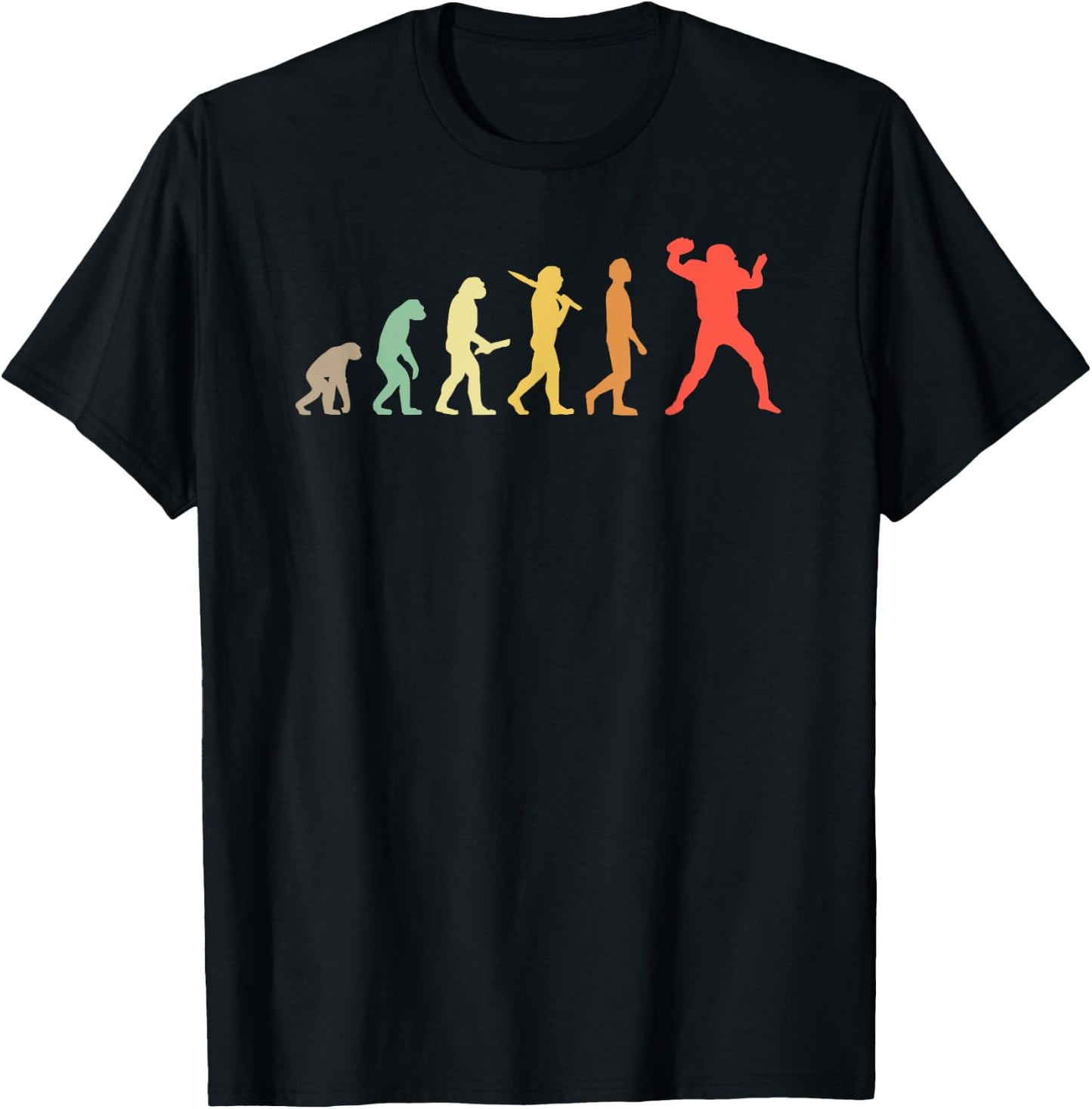 Retro American Football Evolution Gift Football Players T-Shirt - T-Shirt | Black