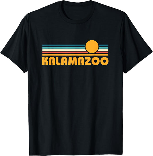 Retro Kalamazoo Michigan T-Shirt - T-Shirt | Black