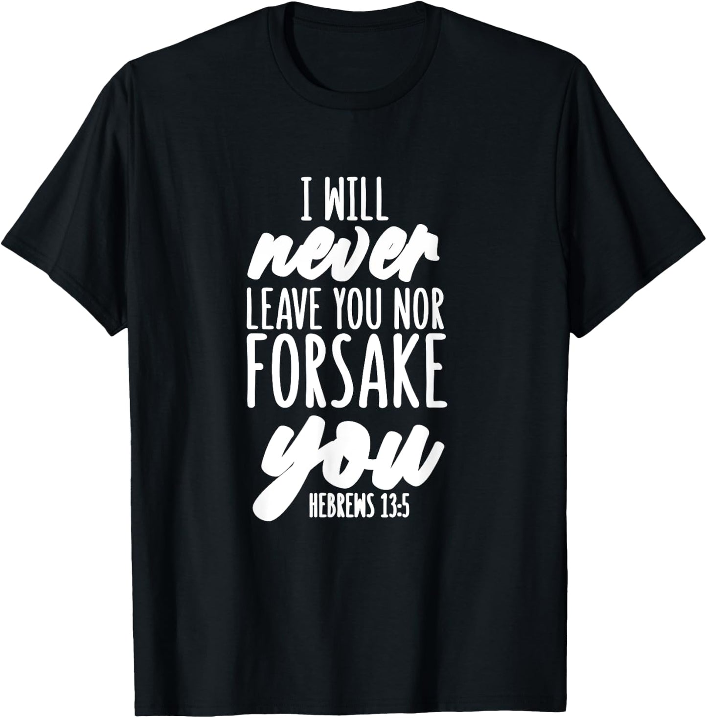 Hebrews 13:5 - Gift & Men, Christian T-Shirt - T-Shirt | Black