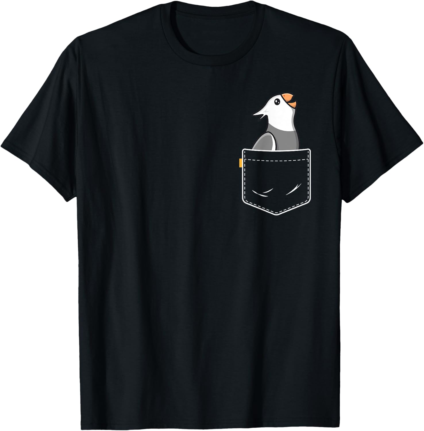 Pocket White Face Cockatiel Women Girls Funny Bird Lovers T-Shirt - T-Shirt | Black