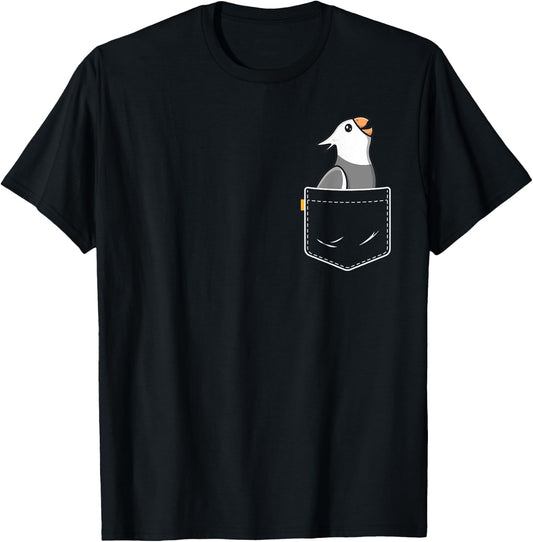 Pocket White Face Cockatiel Women Girls Funny Bird Lovers T-Shirt - T-Shirt | Black