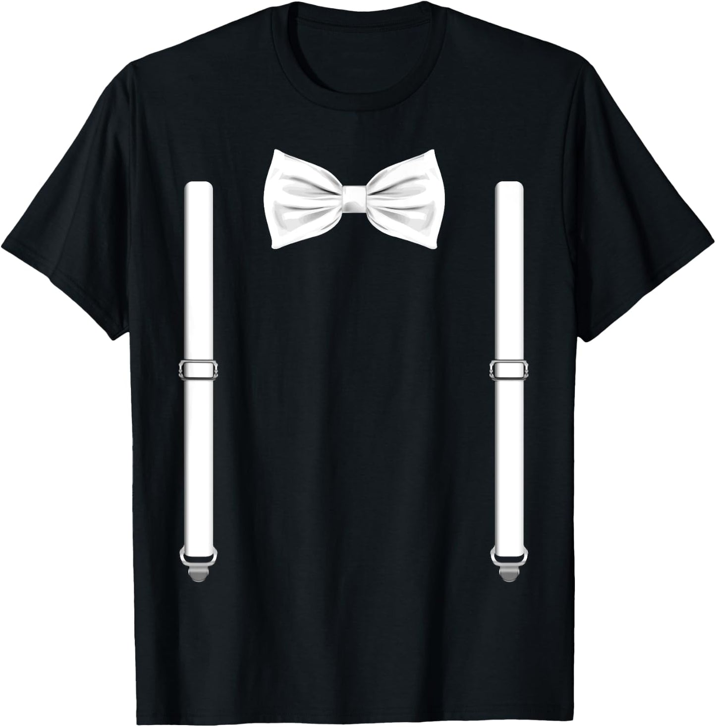 Bow Tie With Suspenders Funny Wedding And Special Occasions T-Shirt - T-Shirt | Black