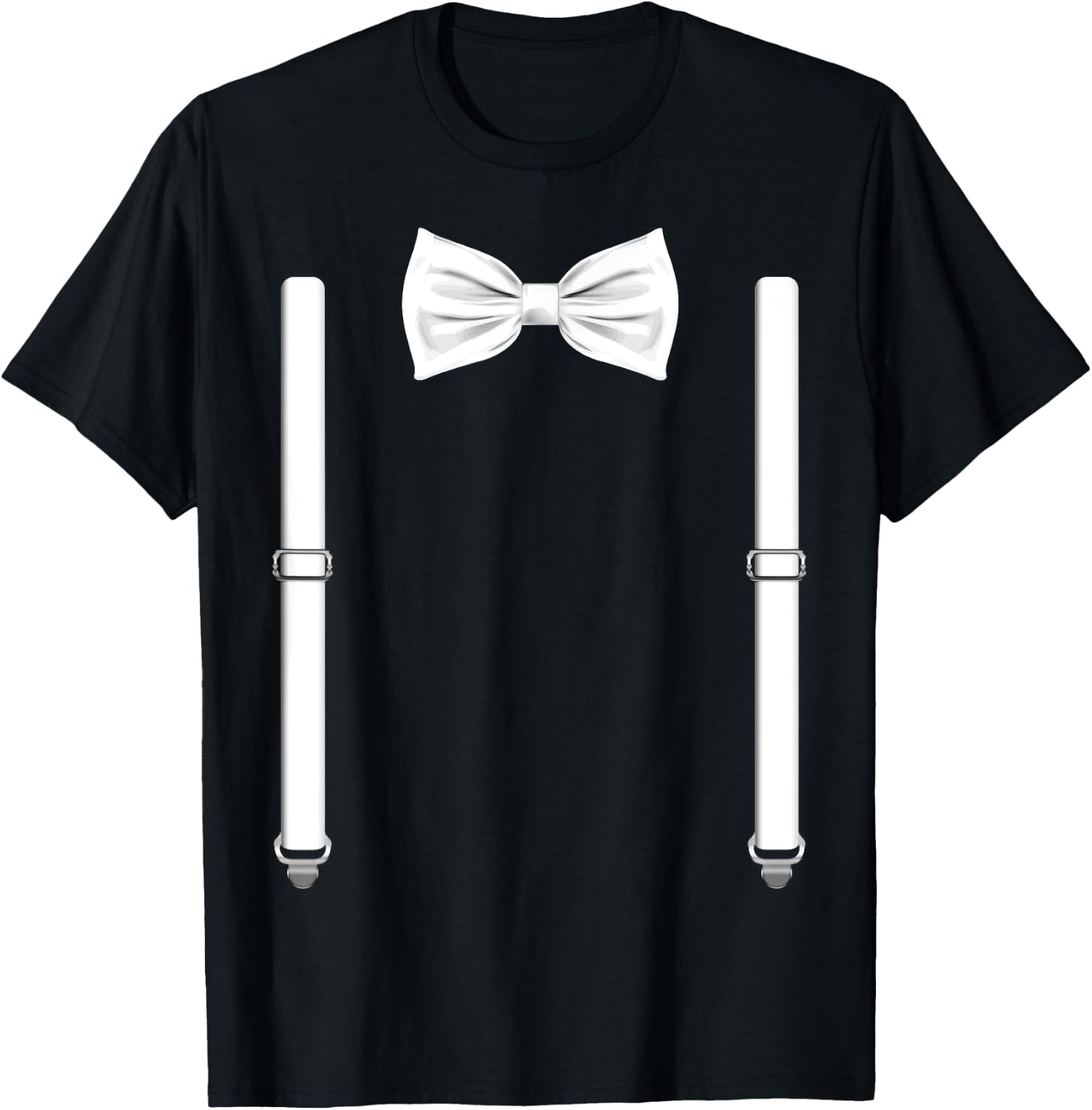 Bow Tie With Suspenders Funny Wedding And Special Occasions T-Shirt - T-Shirt | Black