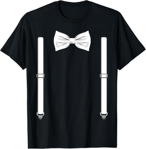 Bow Tie With Suspenders Funny Wedding And Special Occasions T-Shirt - T-Shirt | Black