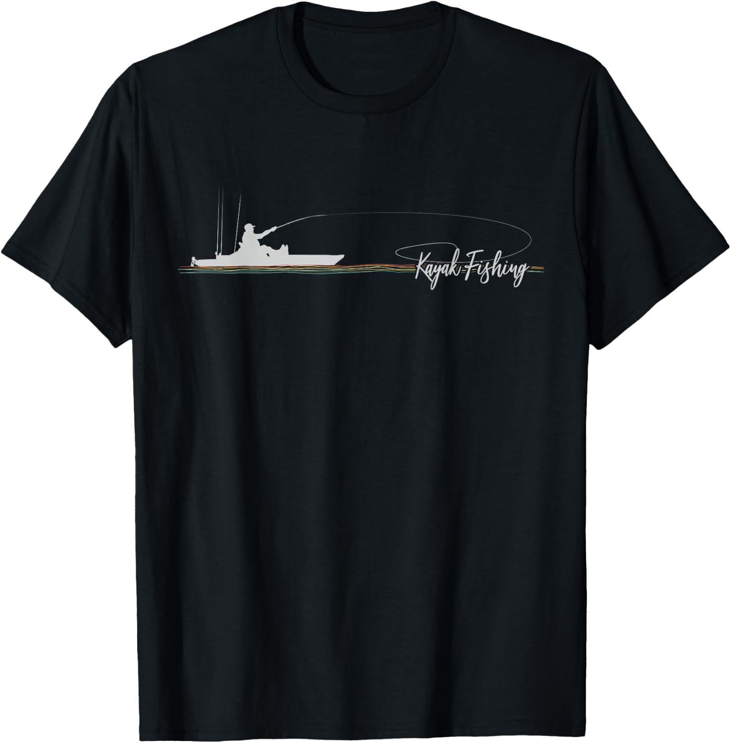 Pedal Drive Fishing Kayak Angling Fisherman Kayaking T-Shirt - T-Shirt | Black