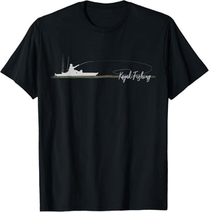 Pedal Drive Fishing Kayak Angling Fisherman Kayaking T-Shirt - T-Shirt | Black
