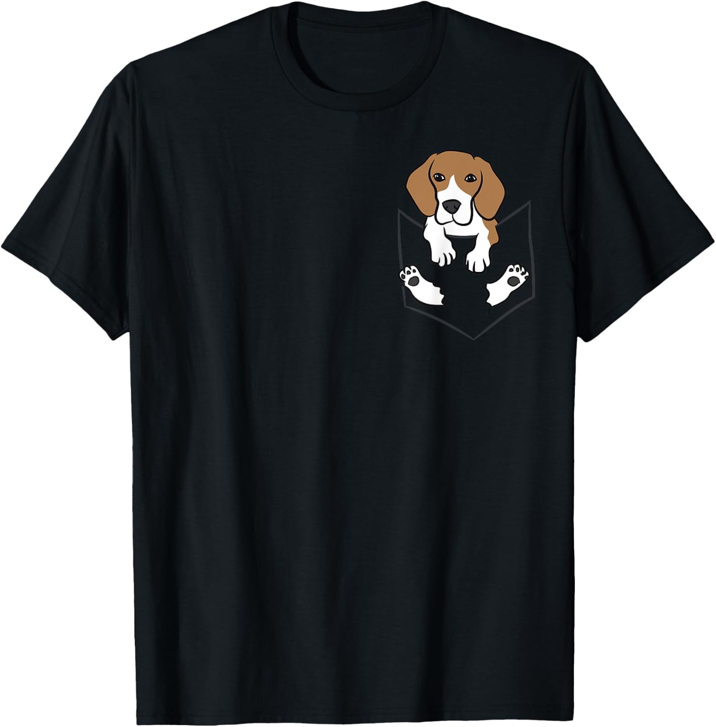 Cute Beagle Dog In The Pocket Beagle Men Women Girls Kids T-Shirt - T-Shirt | Black