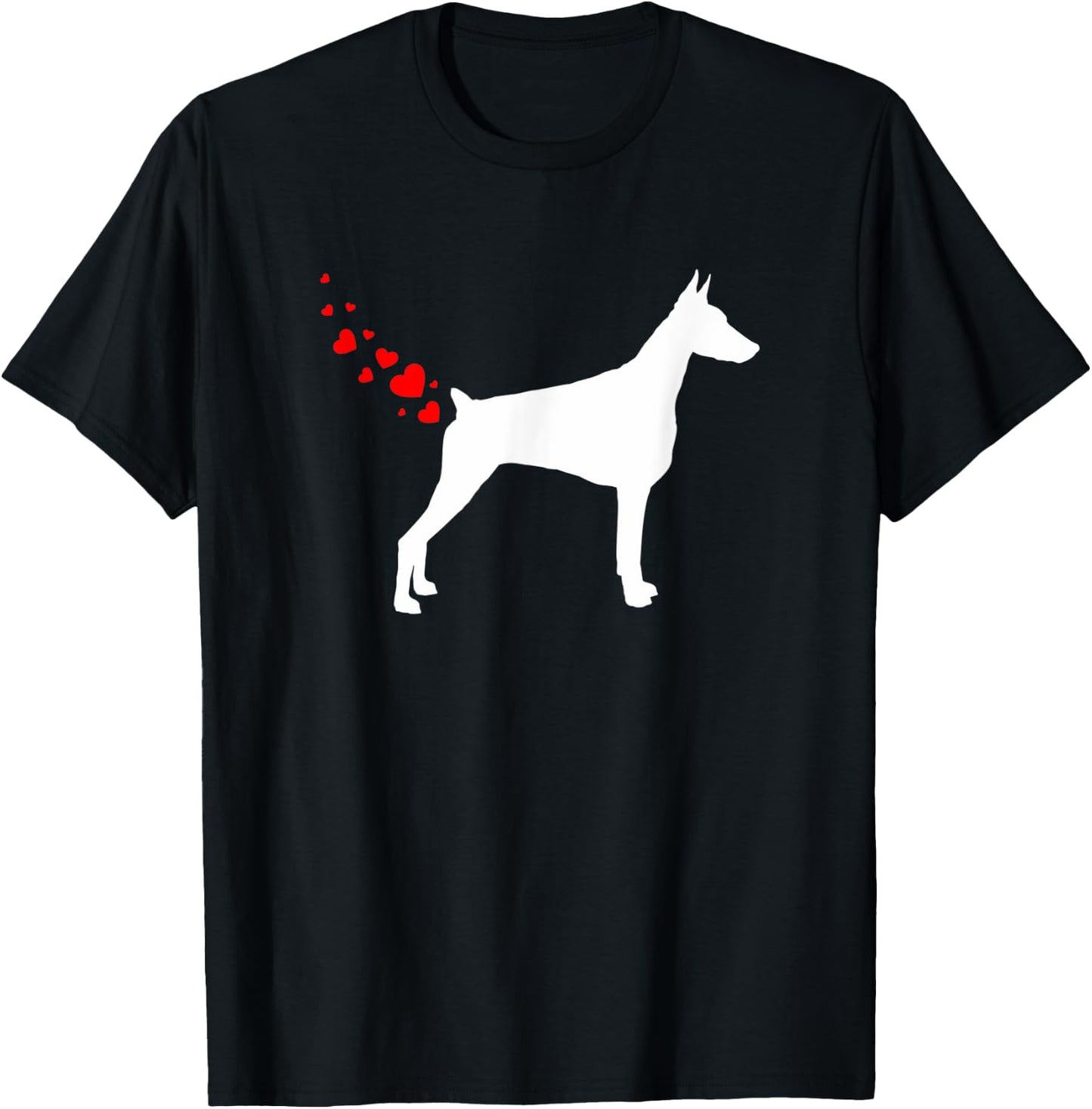 Doberman Pinscher Valentines Day Owner Heart Dog Farts T-Shirt - T-Shirt | Black