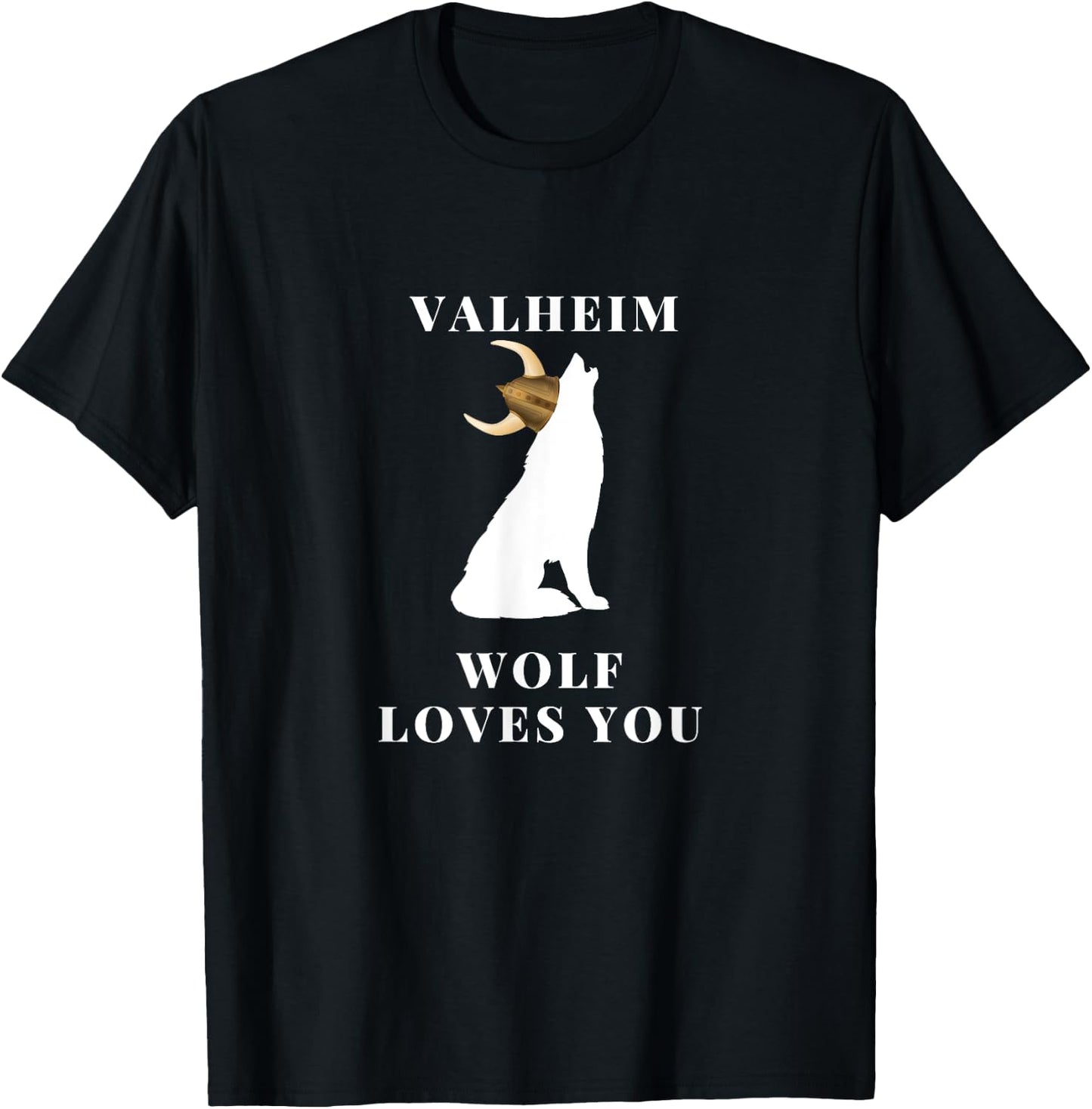 Valheim Wolf Loves You exclusieve game apparel T-Shirt - T-Shirt | Black