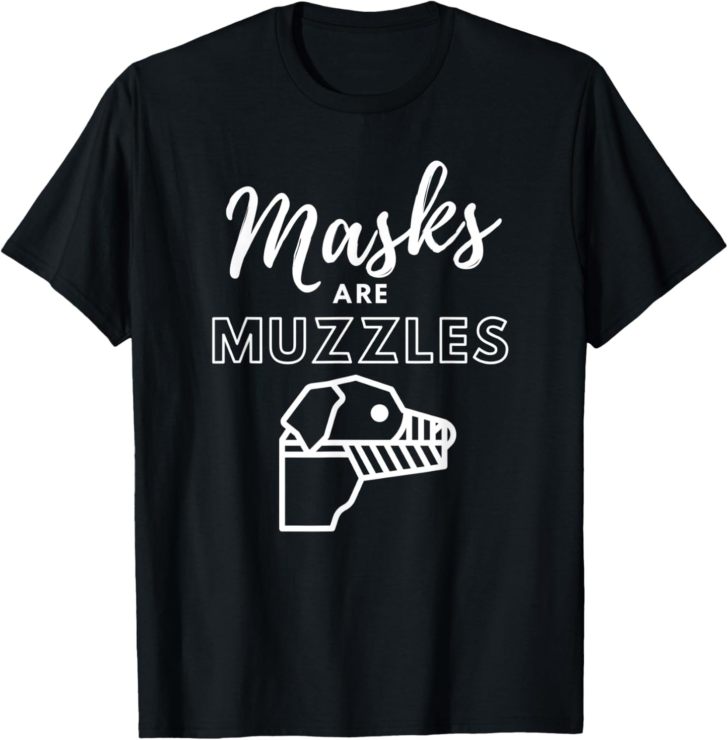Masks Are Muzzles - Funny Dog Muzzle Meme Human Sheep Muzzle T-Shirt - T-Shirt | Black