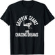 Funny Baseball Quote Grippin' Seams and chasing dreams T-Shirt - T-Shirt | Black