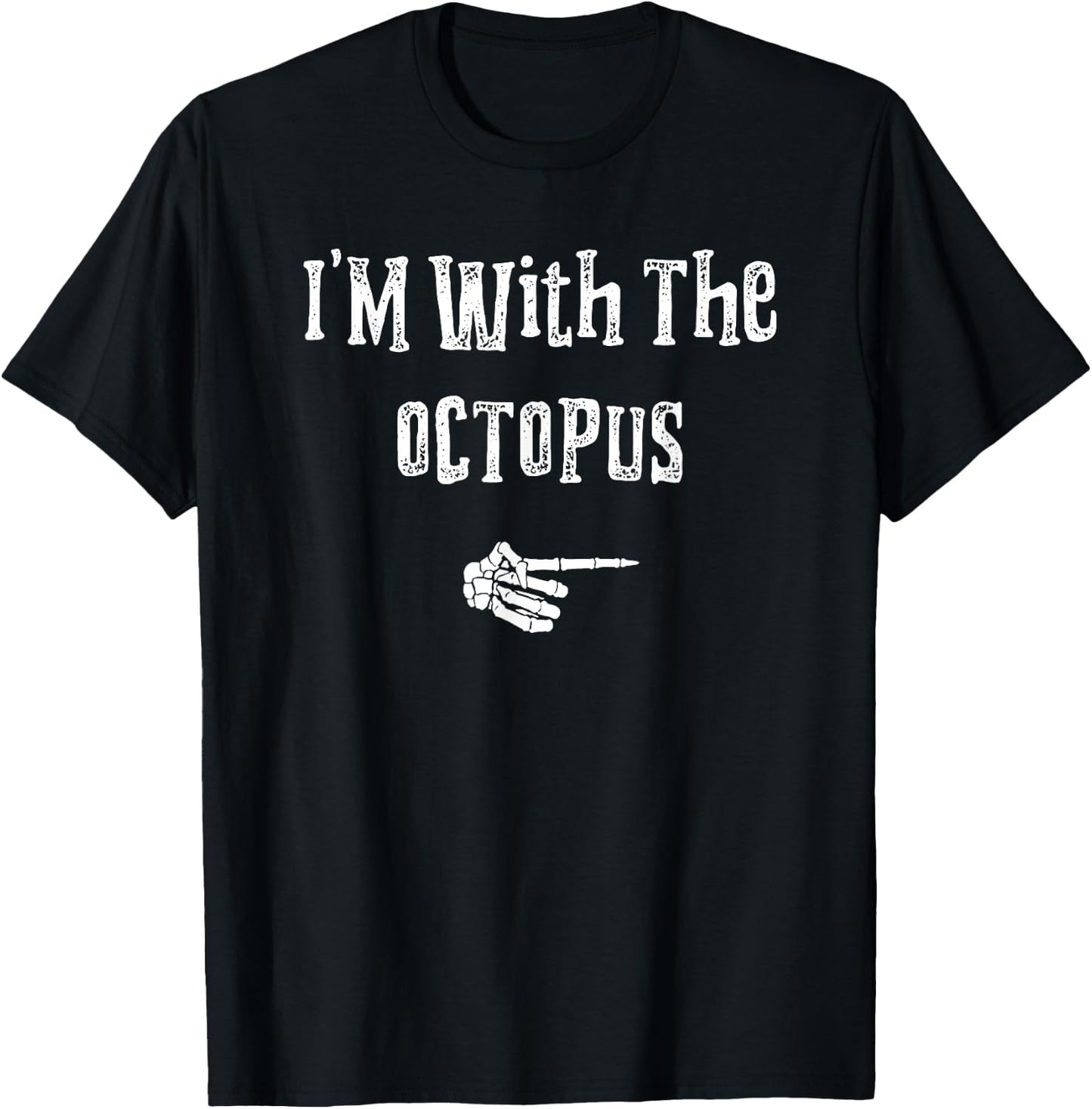 I'm With Octopus Halloween Costume Funny Couples Matching T-Shirt - T-Shirt | Black