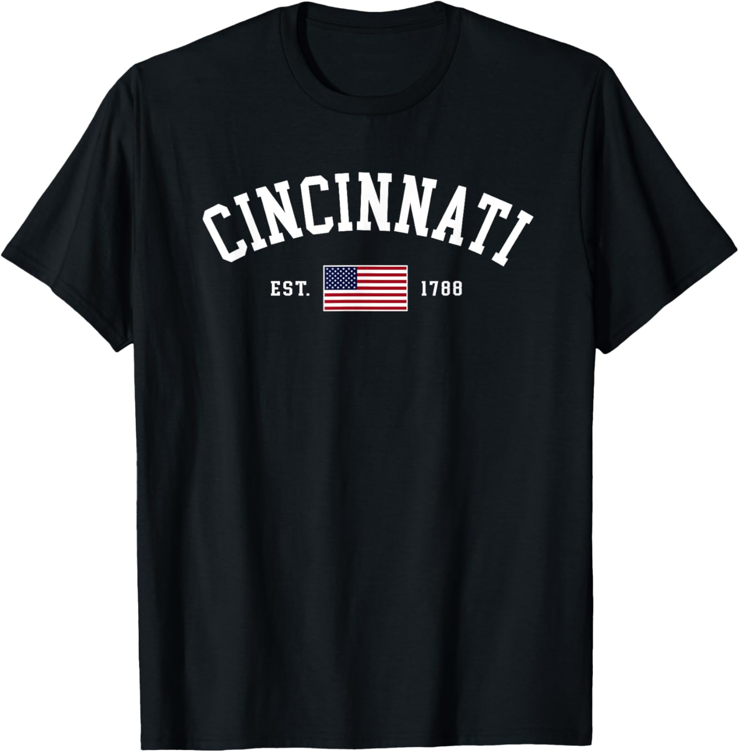 Vintage Cincinnati Ohio July 4th US Flag Retro Souvenir T-Shirt - T-Shirt | Black