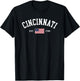 Vintage Cincinnati Ohio July 4th US Flag Retro Souvenir T-Shirt - T-Shirt | Black