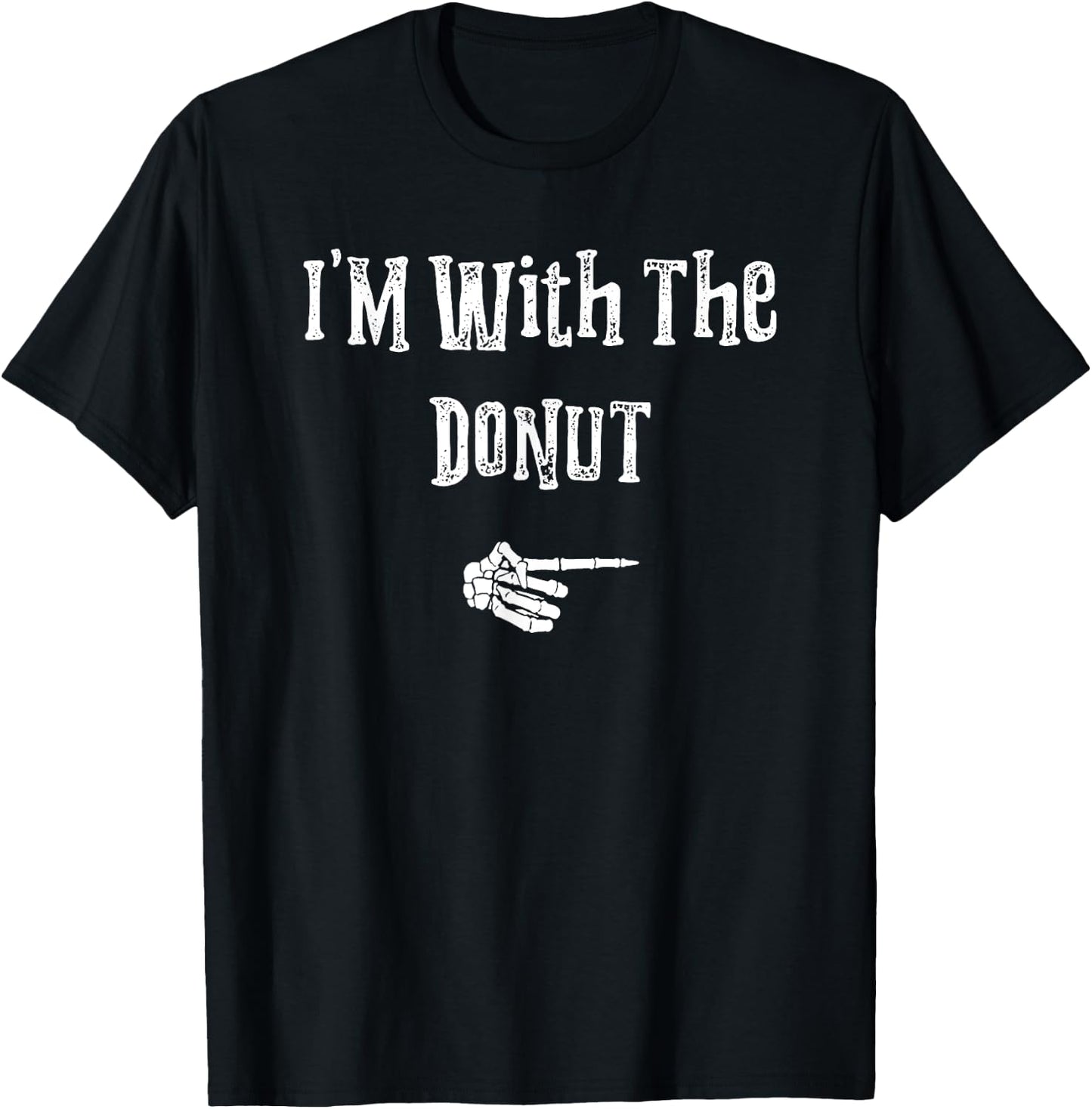 I'm With Donut Halloween Costume Funny Couples Matching T-Shirt - T-Shirt | Black