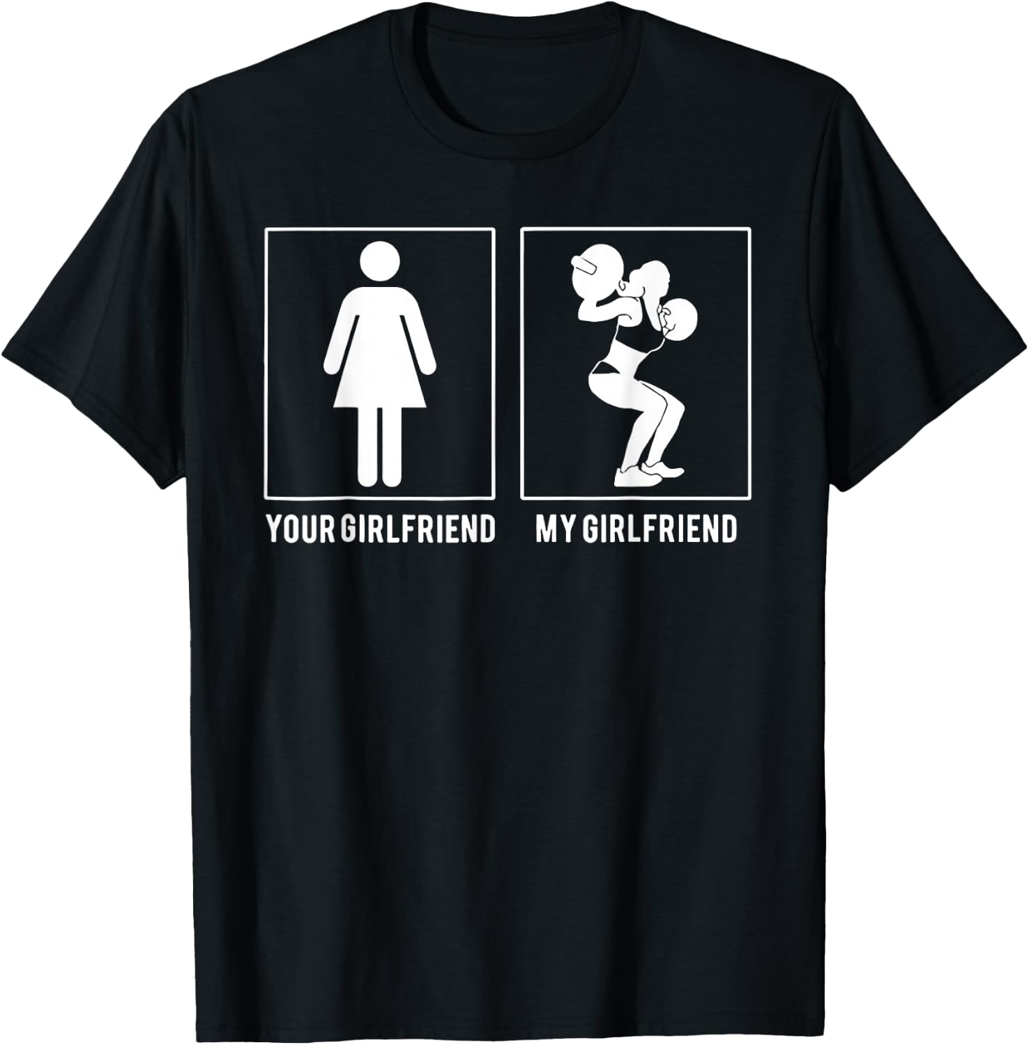 Your Girlfriend My Girlfriend Weight Lifting T-Shirt - T-Shirt | Black