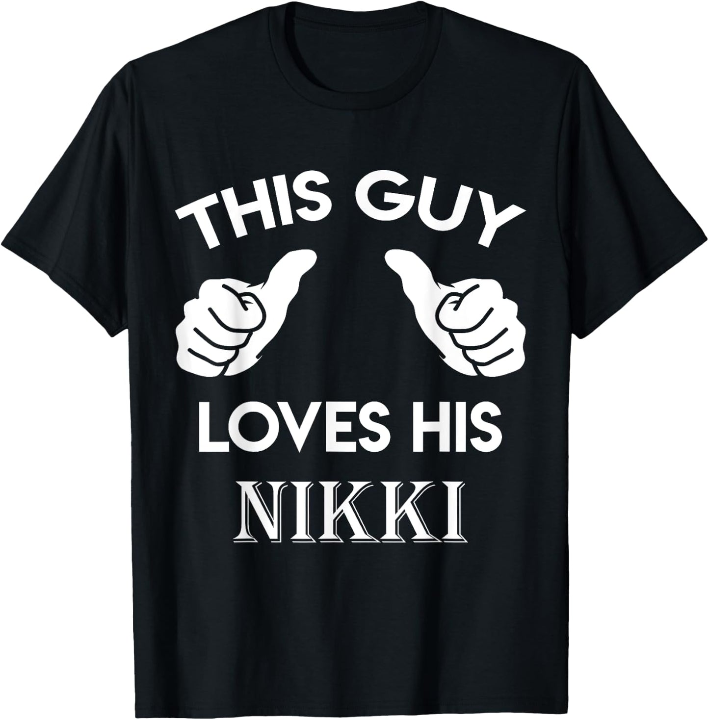 This guy loves his NIKKI gift valentine heart belongs 3 T-Shirt - T-Shirt | Black