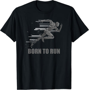 Born To Run Runner Running Gift T-Shirt - T-Shirt | Black
