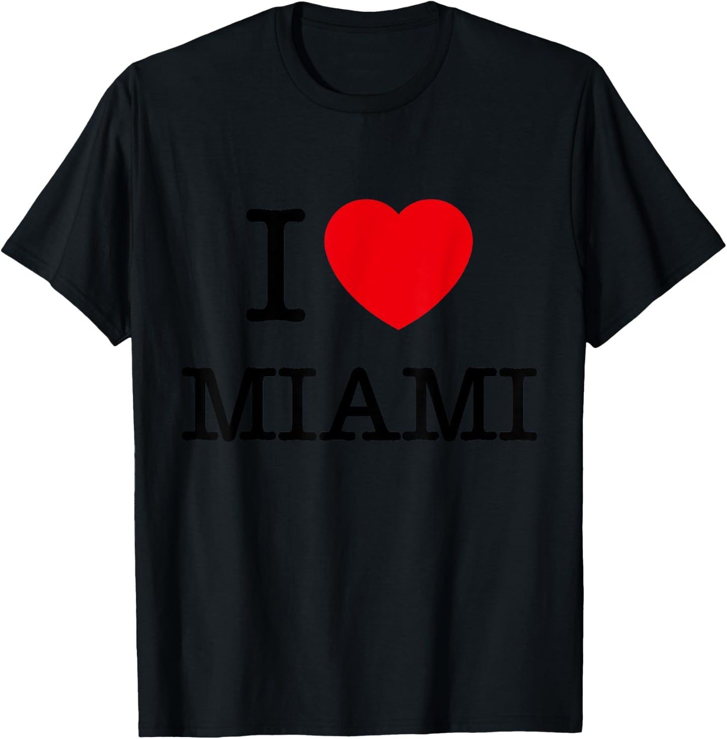 I Love Miami Florida Novelty Graphic & Cool Designs T-Shirt - T-Shirt | Black