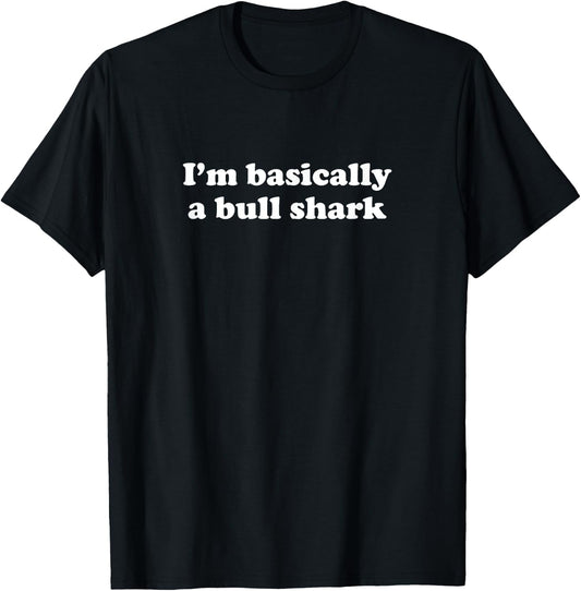 Funny Bull Shark Gift Boys Girls Men or Women T-Shirt - T-Shirt | Black