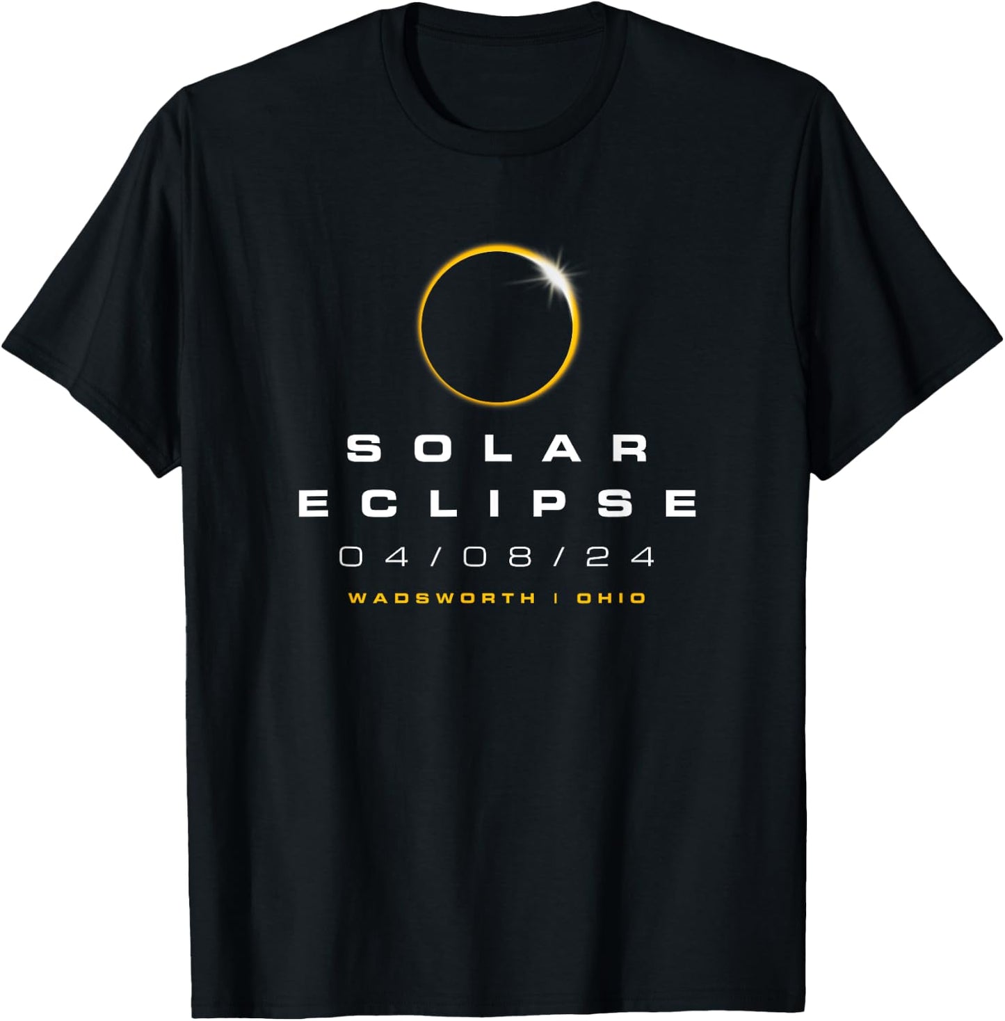 2024 Wadsworth Ohio Solar Eclipse T-Shirt - T-Shirt | Black