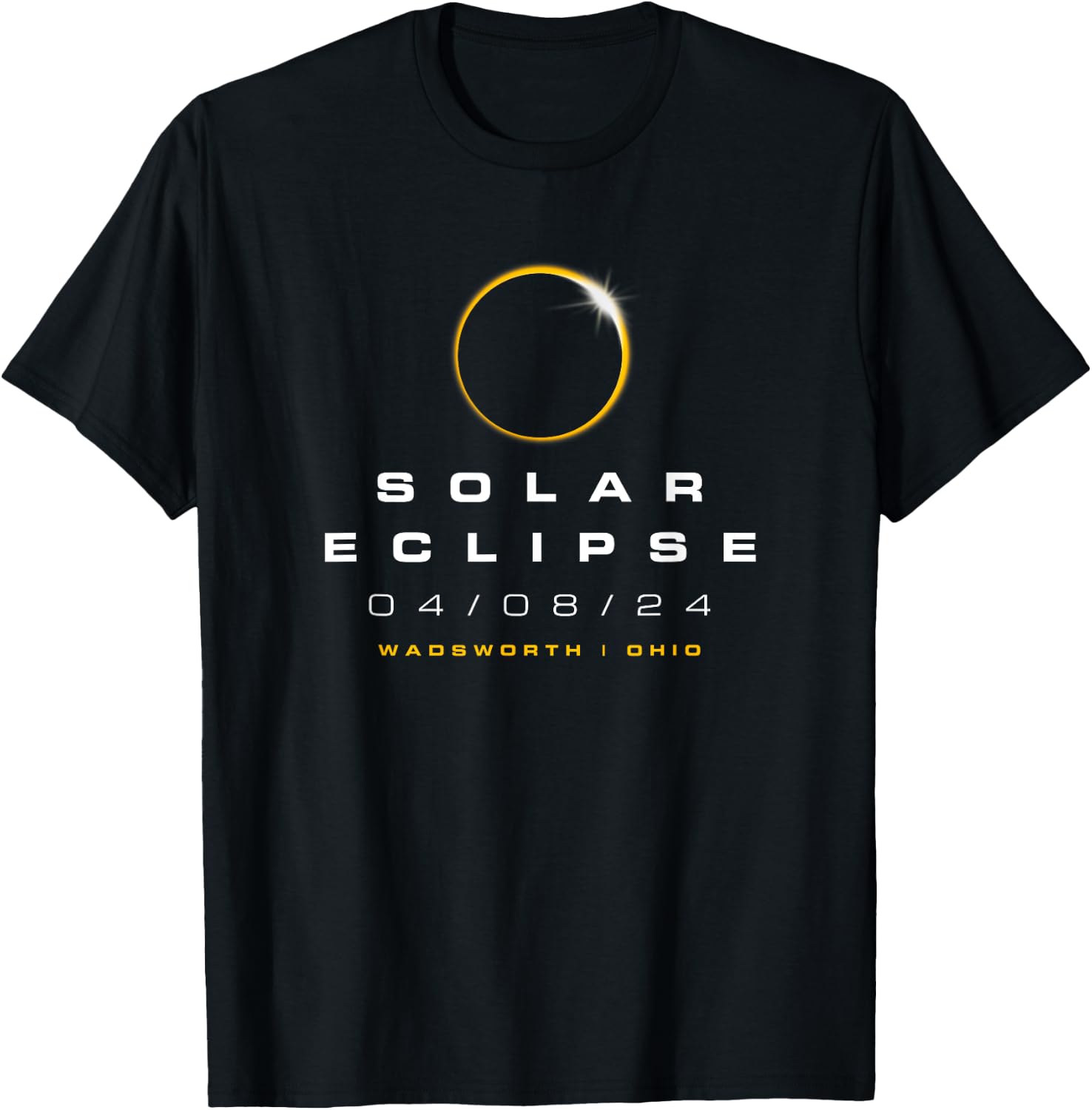 2024 Wadsworth Ohio Solar Eclipse T-Shirt - T-Shirt | Black