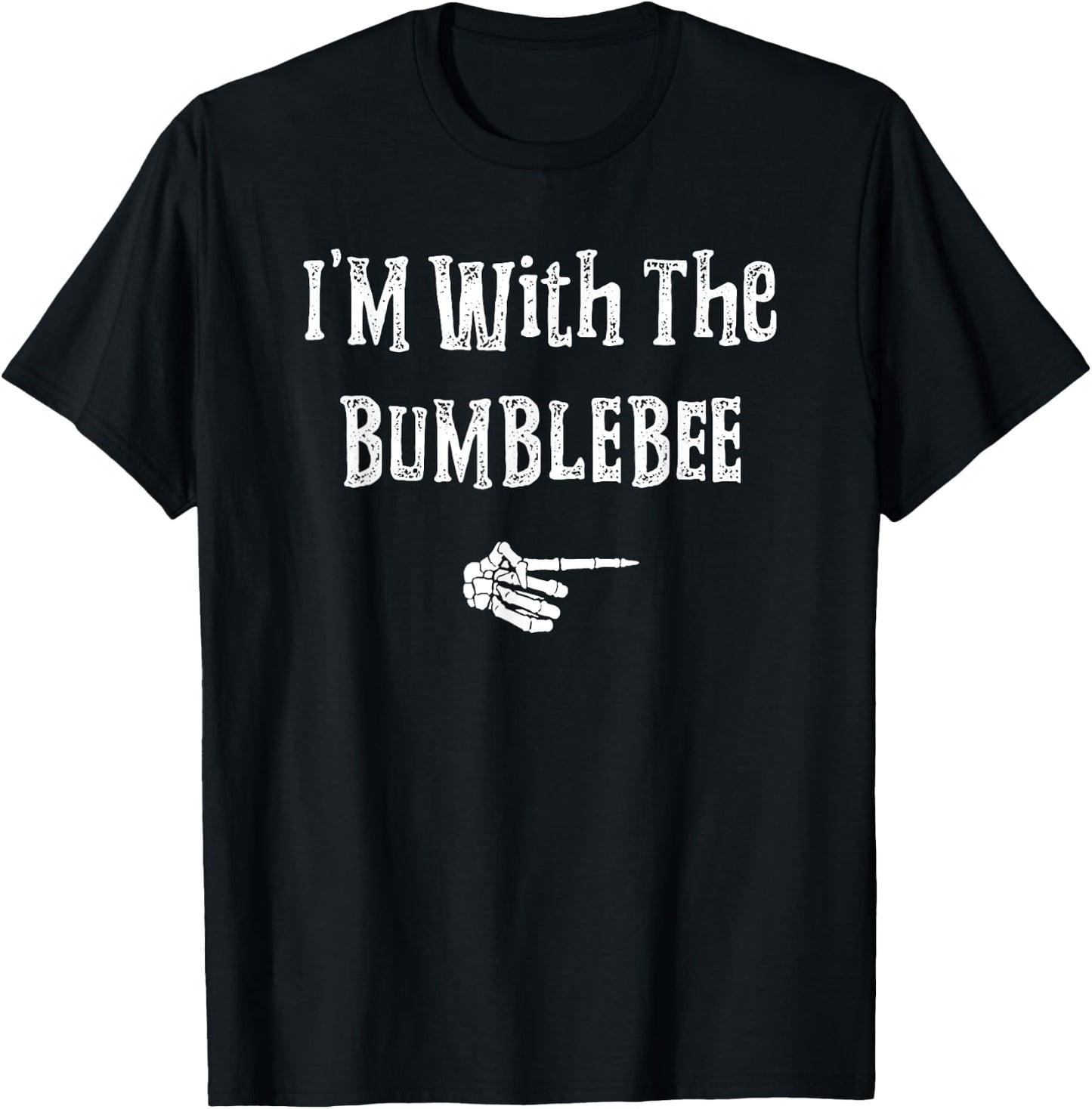 I'm With bumblebee bat Halloween Costume Couples Matching T-Shirt - T-Shirt | Black