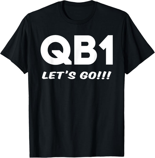 QB1 I Love My Quarterback Offensive Line Men Women Football T-Shirt - T-Shirt | Black
