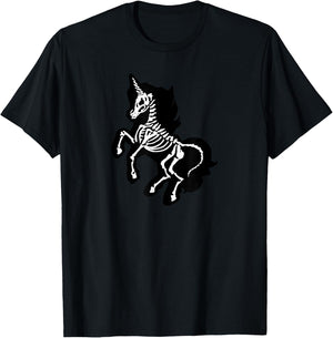 Gothic Unicorn Skeleton Kawaii Alternative Goth T-Shirt - T-Shirt | Black