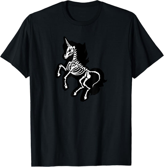 Gothic Unicorn Skeleton Kawaii Alternative Goth T-Shirt - T-Shirt | Black