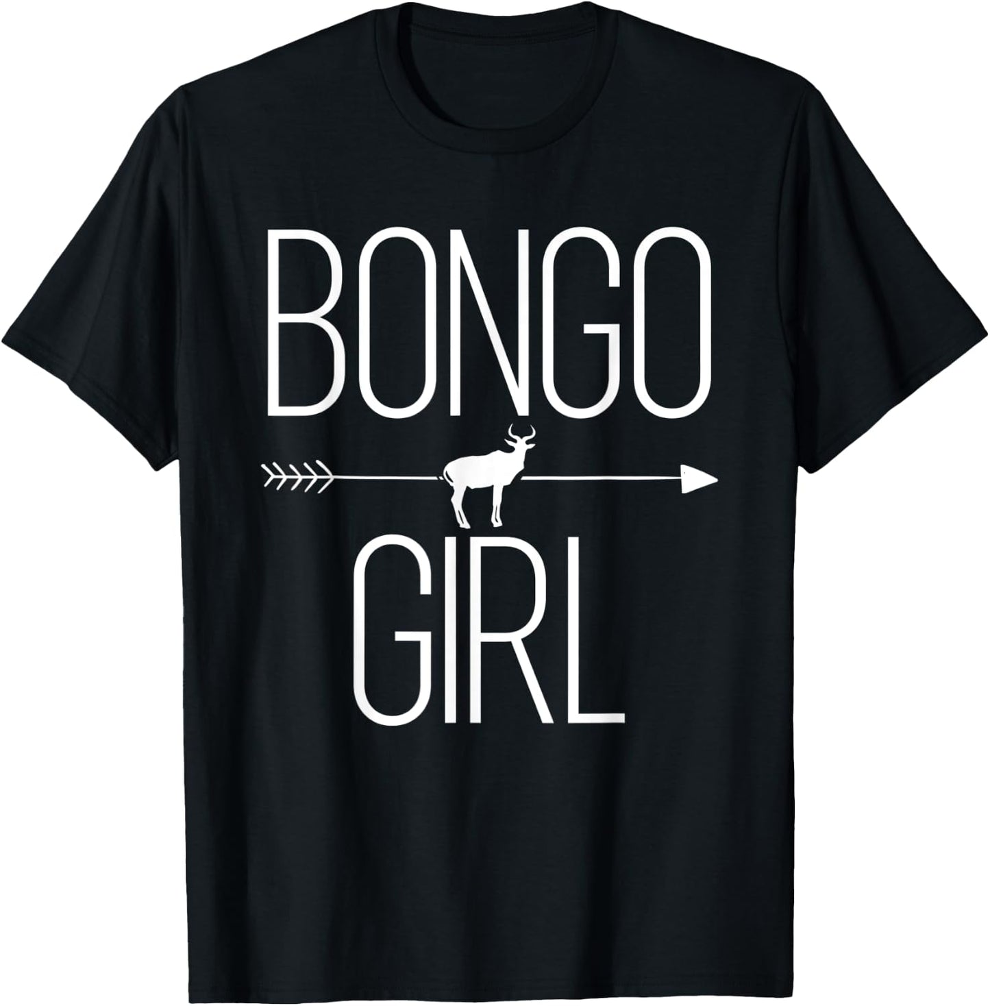Bongo Girl Gift Antelope Bull Animal Lover T-Shirt - T-Shirt | Black