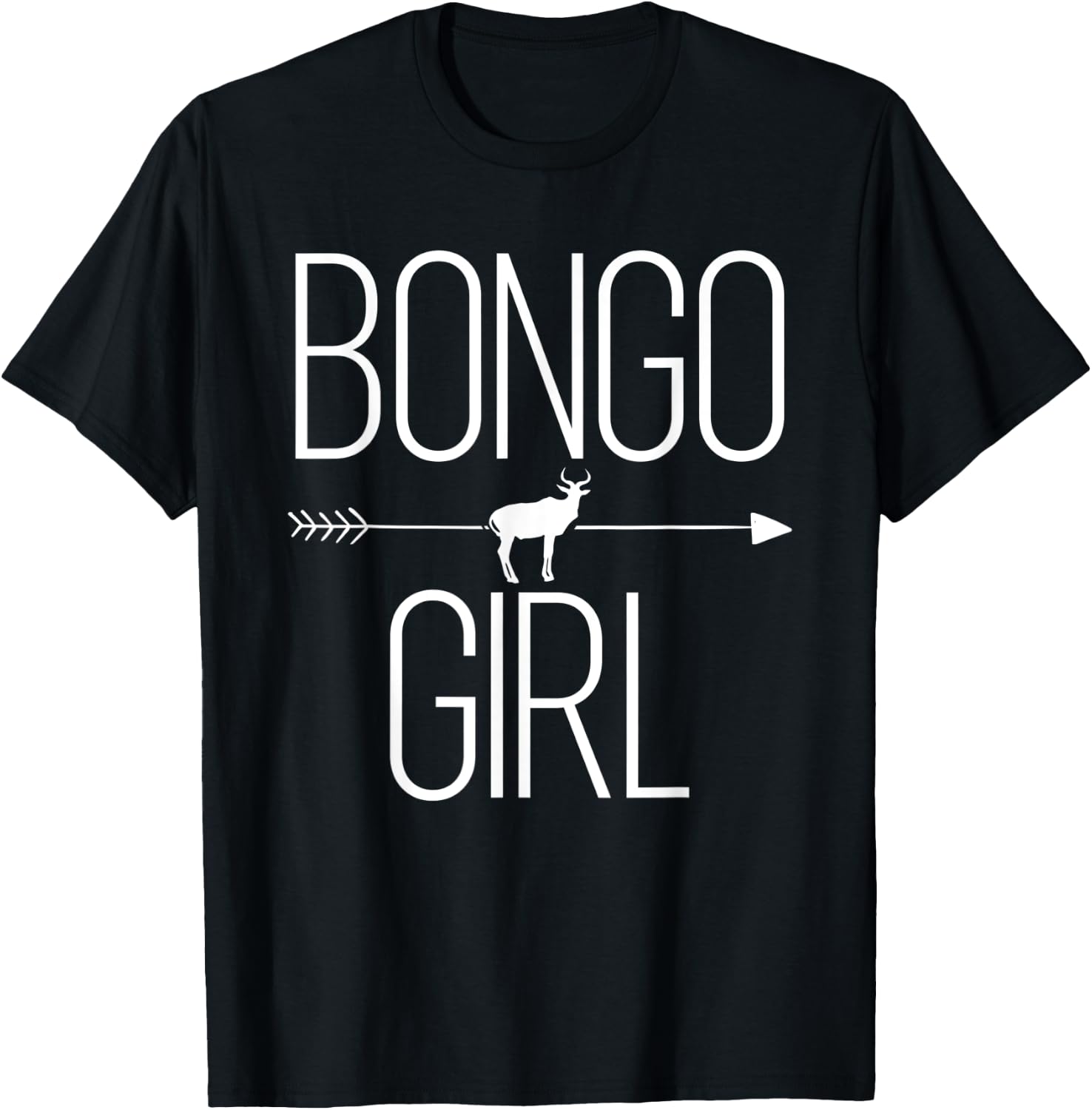 Bongo Girl Gift Antelope Bull Animal Lover T-Shirt - T-Shirt | Black