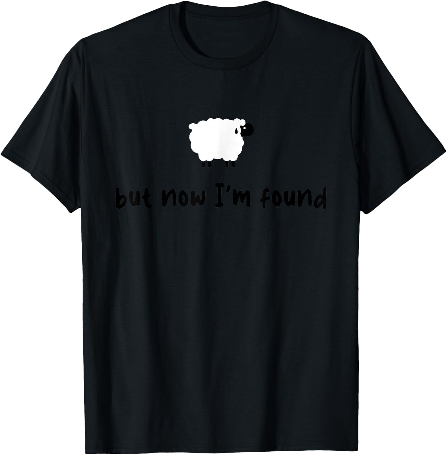 Vintage Retro Sheep But Now I'm Found Funny Saying Quote T-Shirt - T-Shirt | Black
