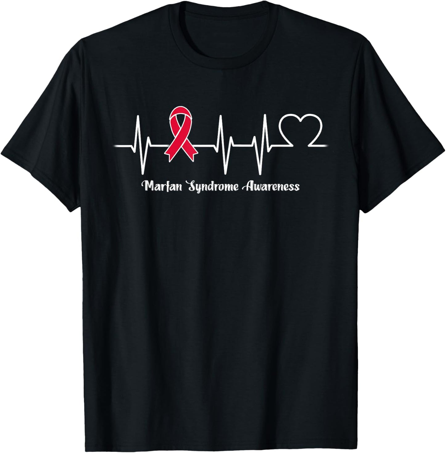 Heartbeat Marfan Syndrome Warrior T-Shirt - T-Shirt | Black