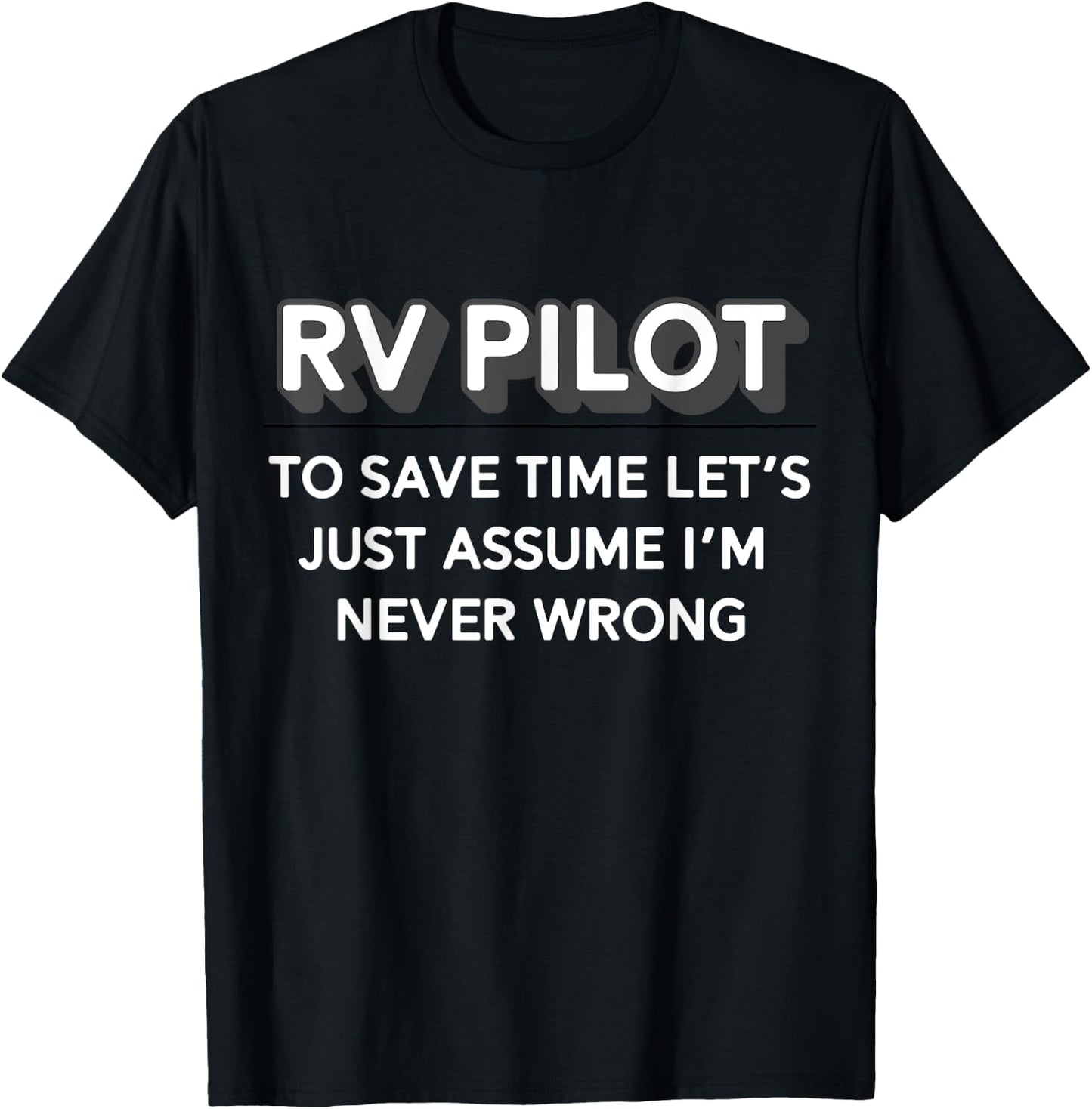 Retro RV Pilot Shirt Perfect For Couples Camping Motorhome T-Shirt - T-Shirt | Black