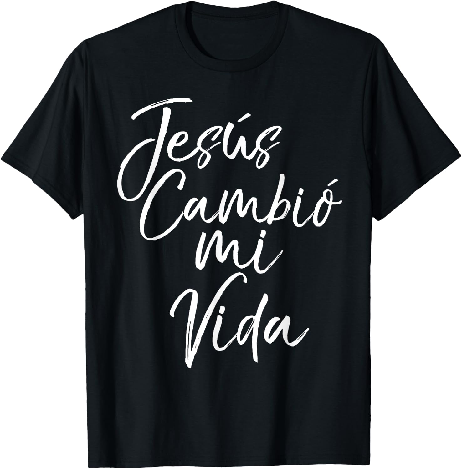 Spanish Christian Español Bible Verse Jesus Cambió Mi Vida T-Shirt - T-Shirt | Black
