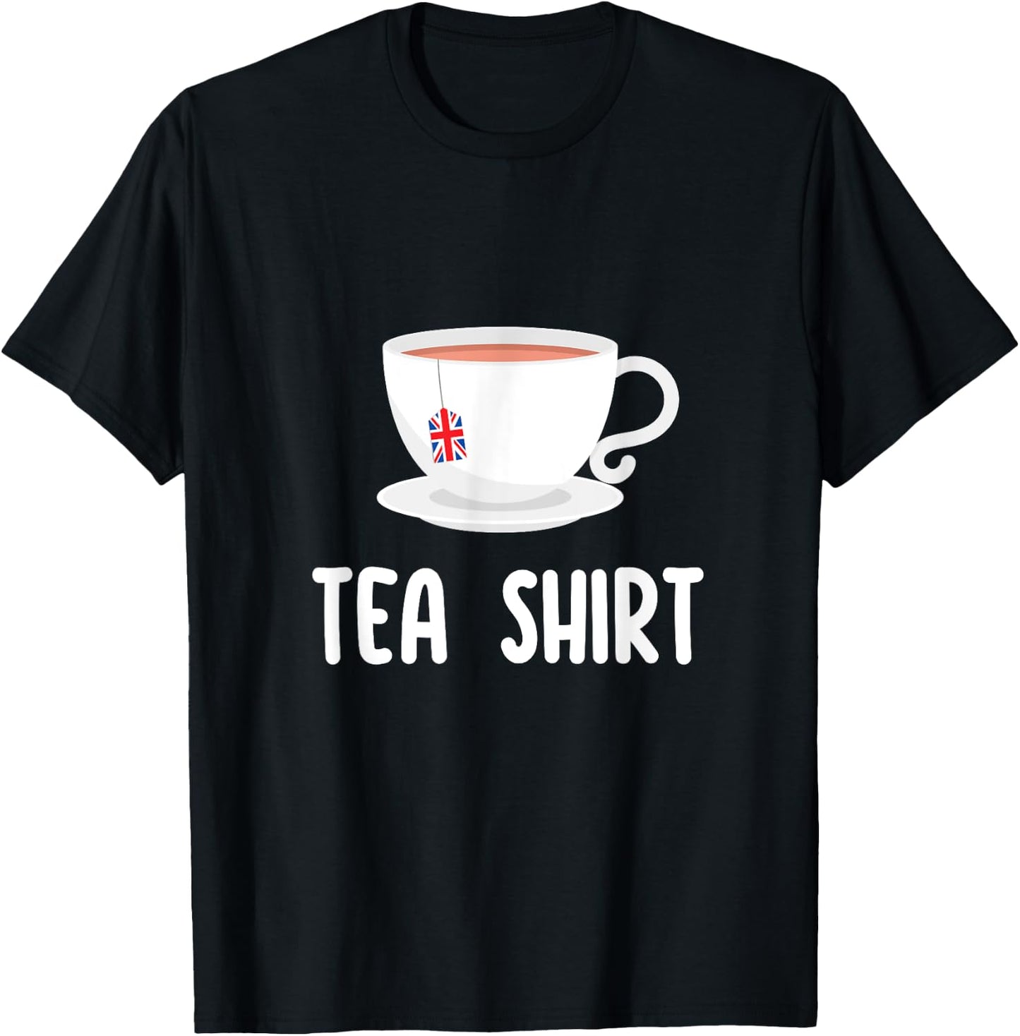 British English Tea Shirt Lover Funny United Kingdom UK Flag T-Shirt - T-Shirt | Black