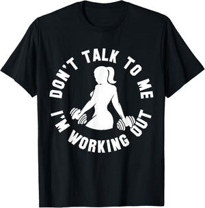 Women Weight-Lifting Workout Quote Funny Fitness Lover Gift T-Shirt - T-Shirt | Black