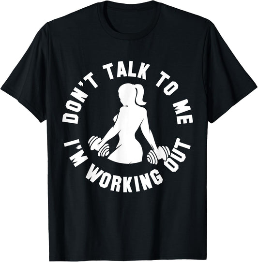 Women Weight-Lifting Workout Quote Funny Fitness Lover Gift T-Shirt - T-Shirt | Black