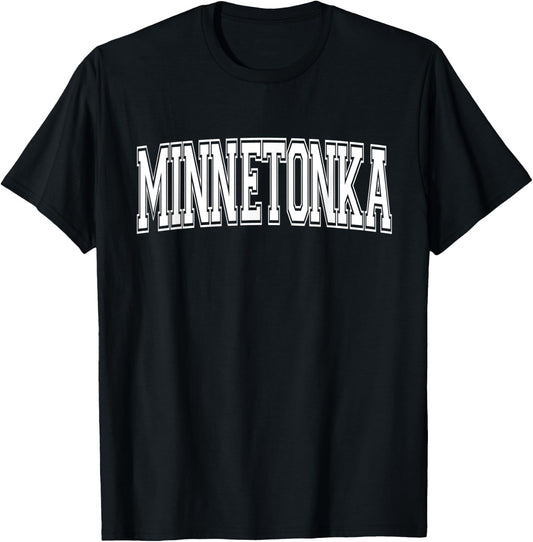 MINNETONKA MN MINNESOTA USA Vintage Sports Varsity Style T-Shirt - T-Shirt | Black