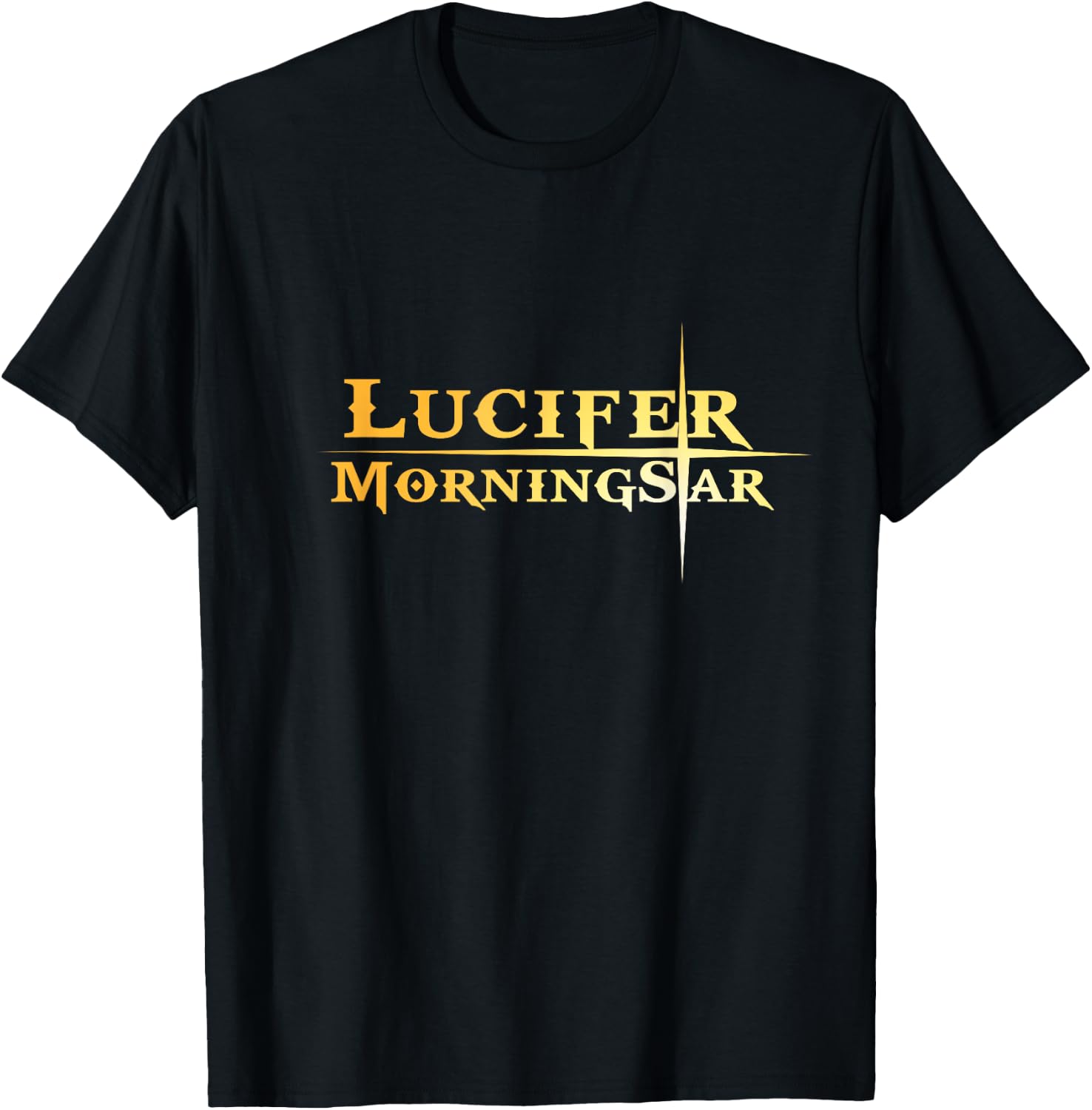 Lucifer Morningstar in a Morning Star Funny Devil Humor Joke T-Shirt - T-Shirt | Black