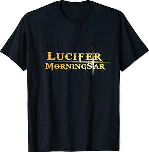 Lucifer Morningstar in a Morning Star Funny Devil Humor Joke T-Shirt - T-Shirt | Black