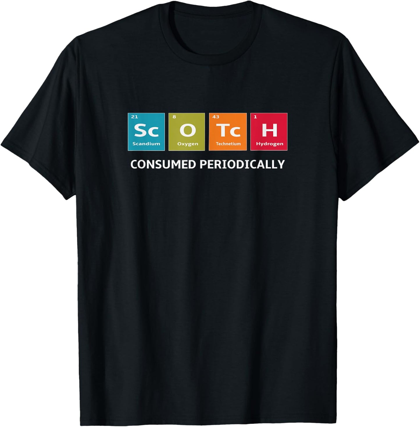 Scotch Whiskey Periodic Table of Elements T-Shirt - T-Shirt | Black