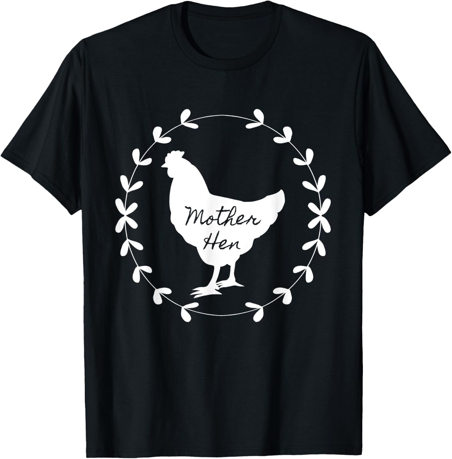 Mother Hen, beautiful country garland vintage chicken T-Shirt - T-Shirt | Black
